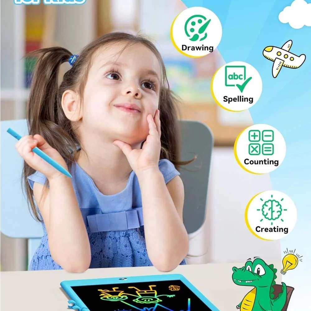 NEW KOKODI 10 Inch LCD Writing Tablet w Anti-Lost Stylus, Erasable Doodle Board